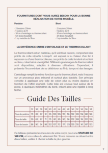 Fourniture et guide des tailles